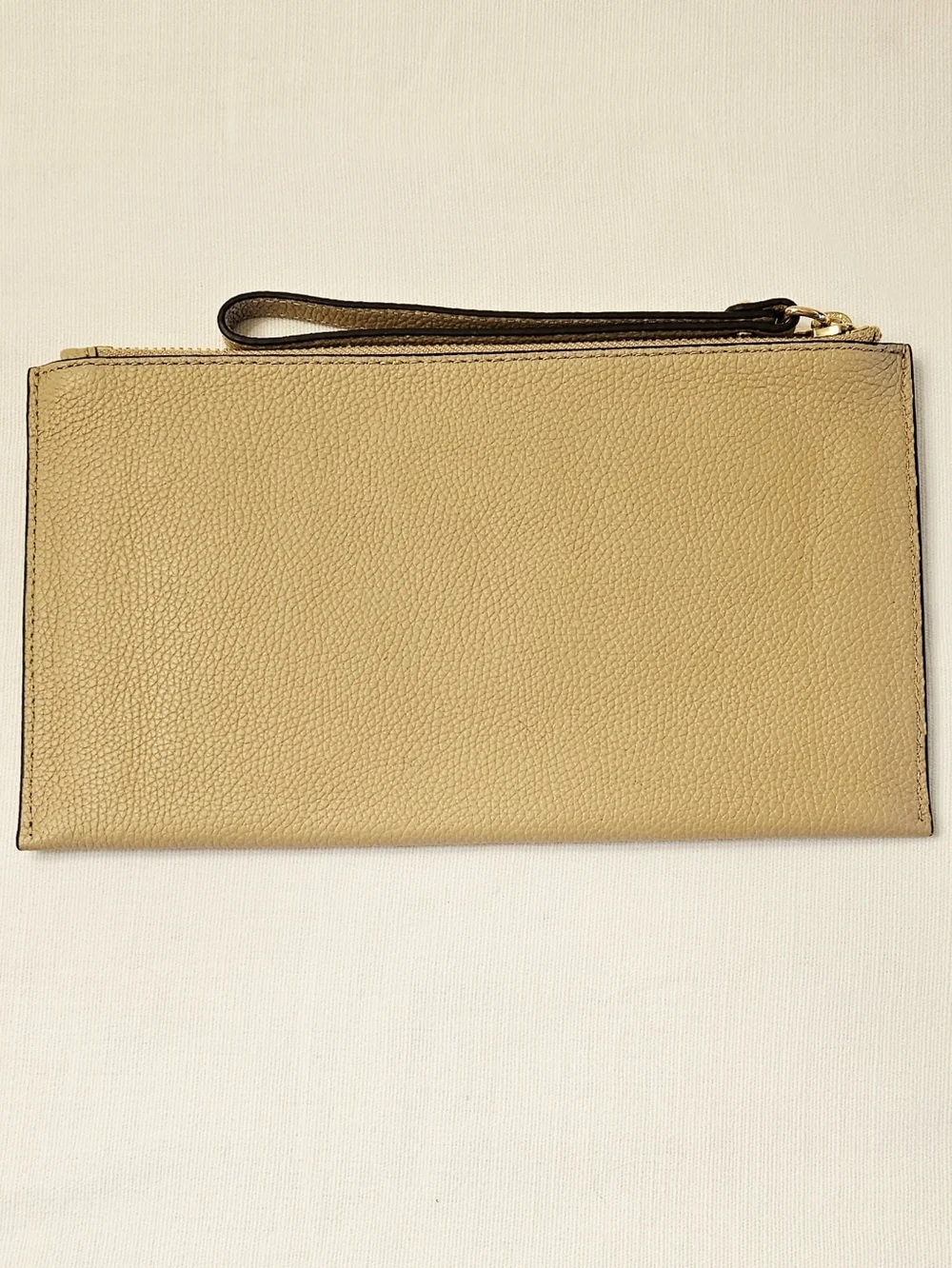 Michael Kors Beige Tan Leather Wristlet Clutch